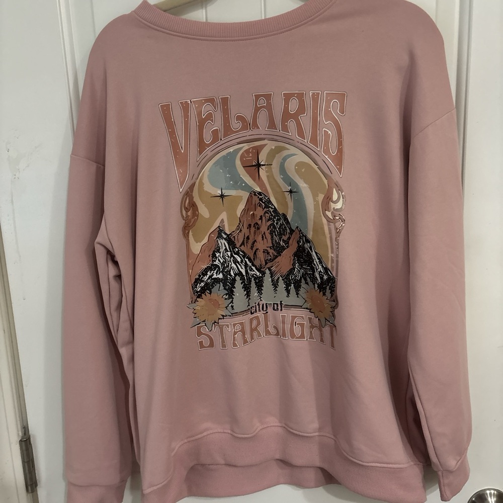 Aris Pink Mountain Graphic Sweatshirt